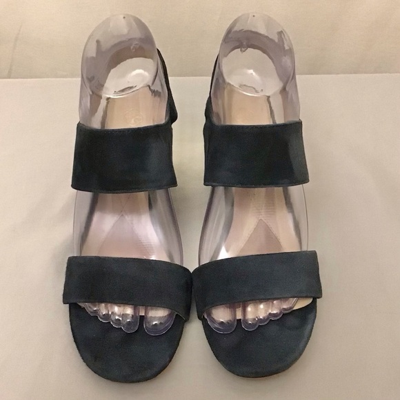 Isola Suede Sandals Blue Leather Block Heel Women’s Shoes Size 7 - Picture 4 of 9